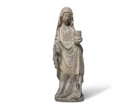 A French Carved Limestone Sculpture of a Female Saint Possibly Depicting Saint Catherine of Alexandria