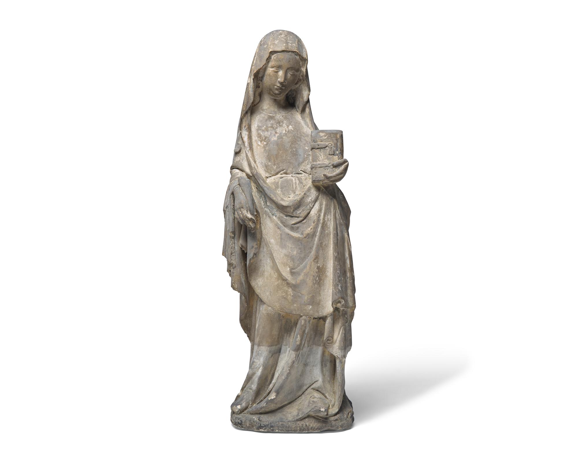 A French Carved Limestone Sculpture of a Female Saint Possibly Depicting Saint Catherine of Alexandria