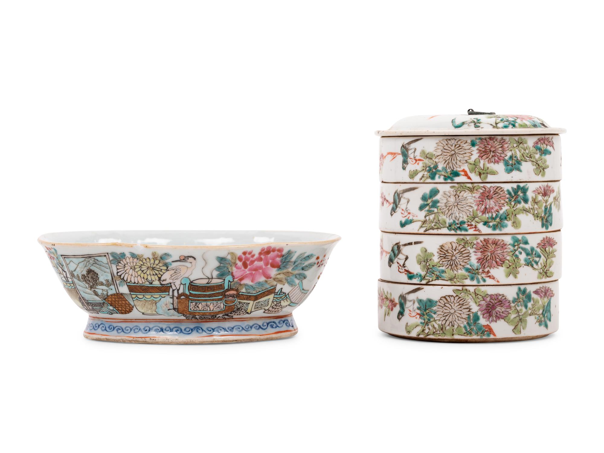 Two Chinese Qianjiang Porcelain Articles