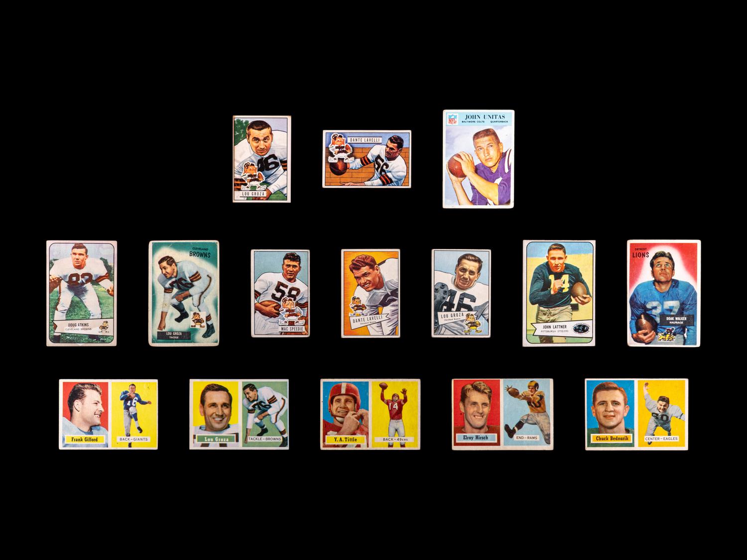A Shoebox Collection of Over 200 Assorted 1950s and 1960s Football Cards Including Multiple Hall of Famers and Notables