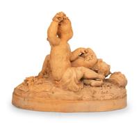 A Continental Terra Cotta Figural Group in the Style of Clodion — 20TH CENTURY