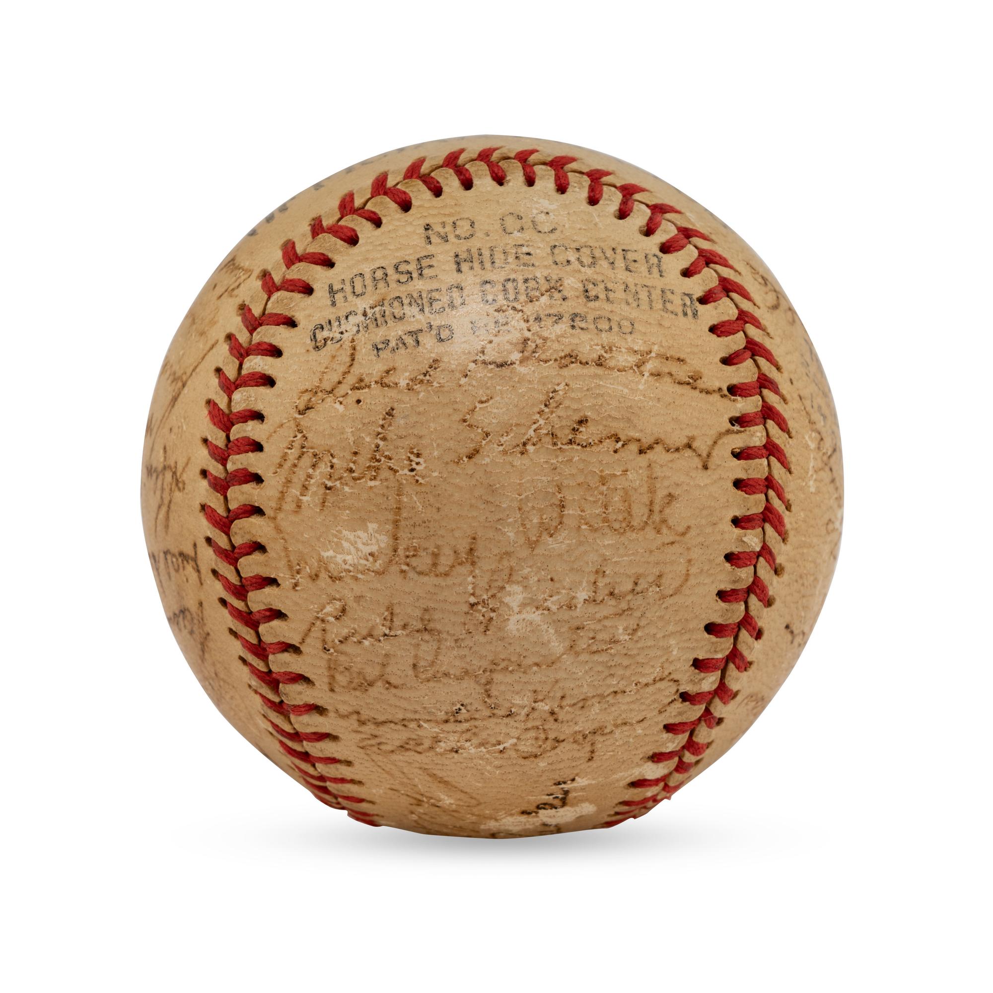 A 1946 New York Giants Team Signed Autograph Baseball Featuring Mel Ott and Johnny Mize