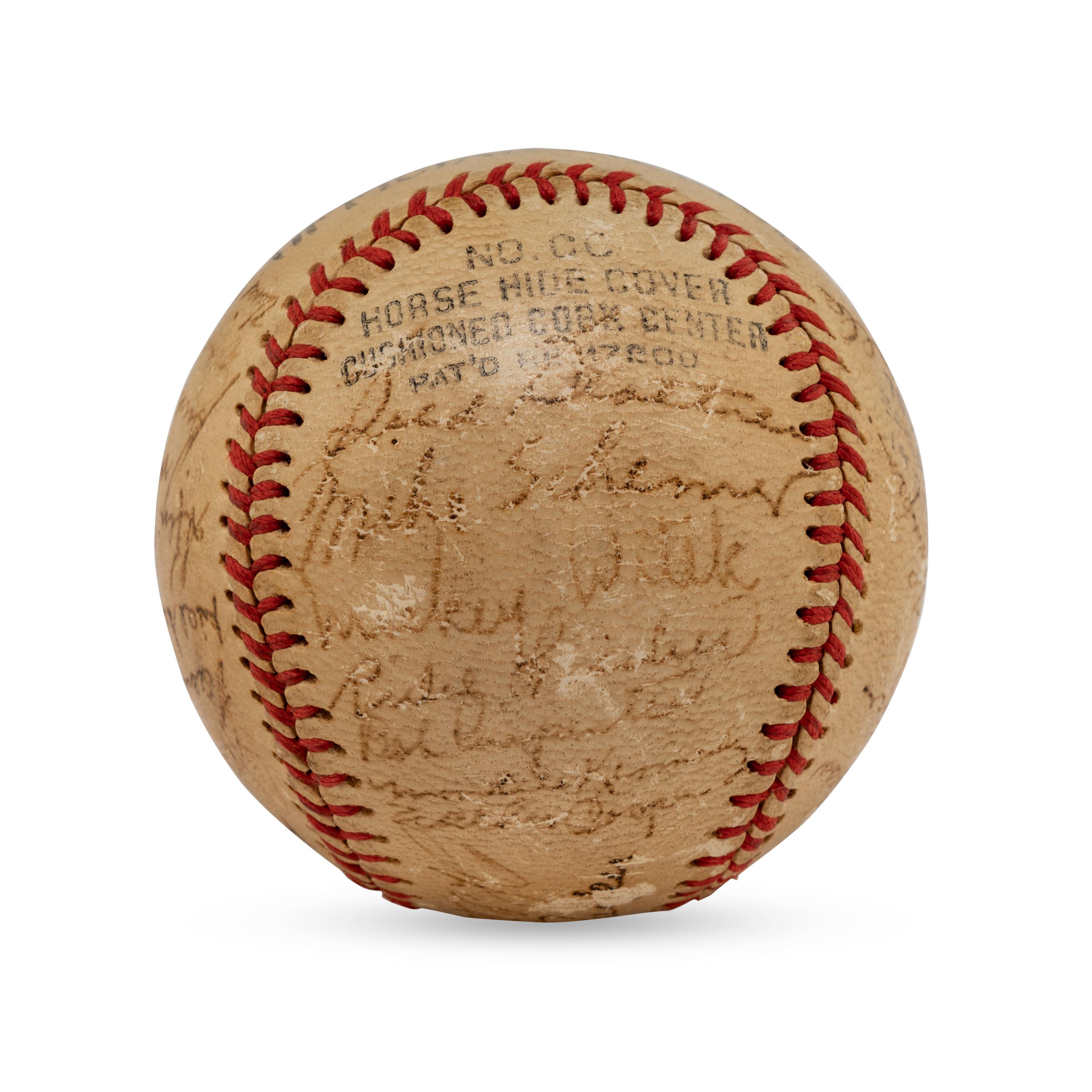 A 1946 New York Giants Team Signed Autograph Baseball Featuring Mel Ott and Johnny Mize