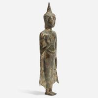 A Thai gilt bronze standing Buddha Ayutthaya period