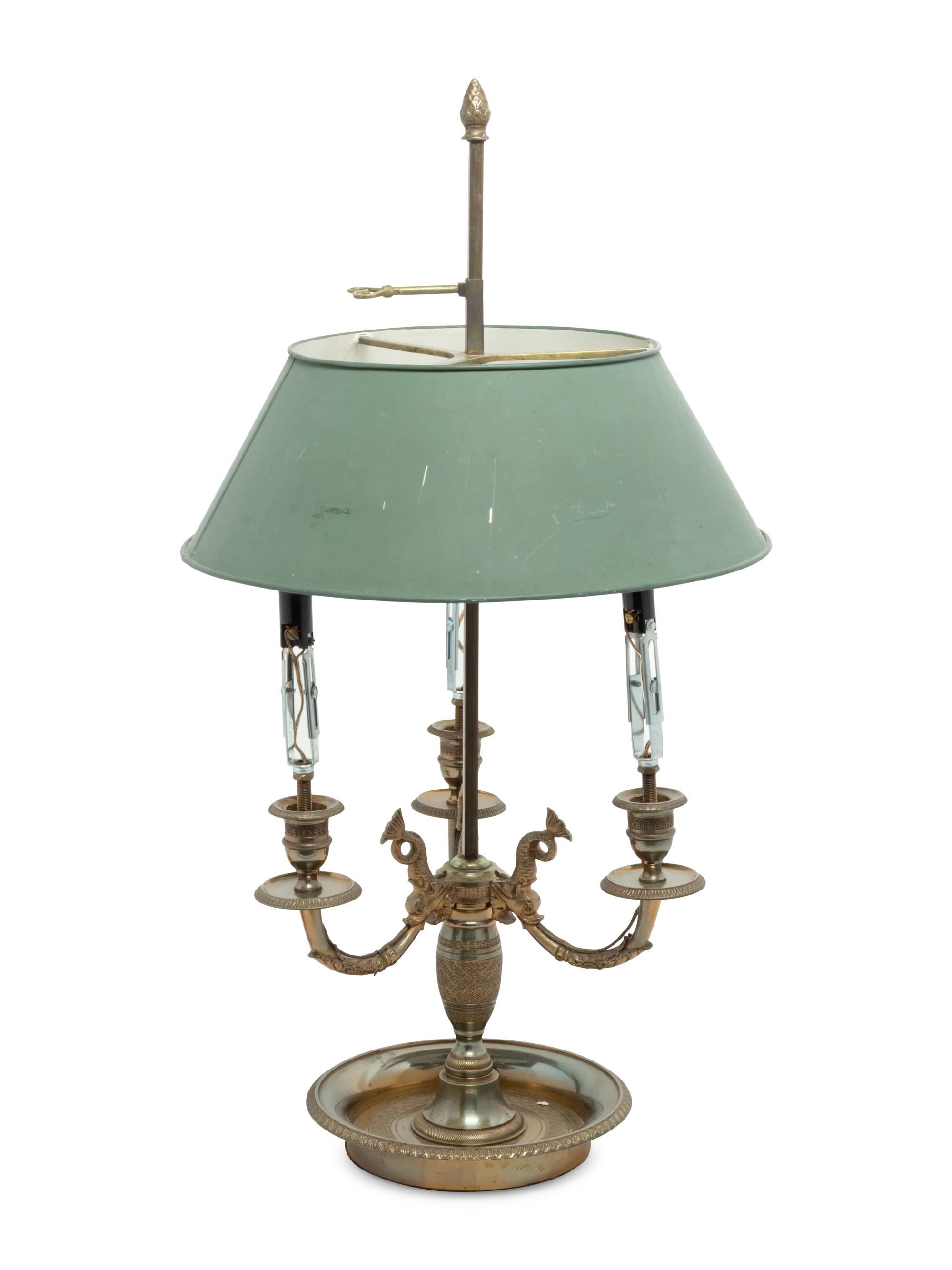 An Empire Style Brass Bouillotte Lamp