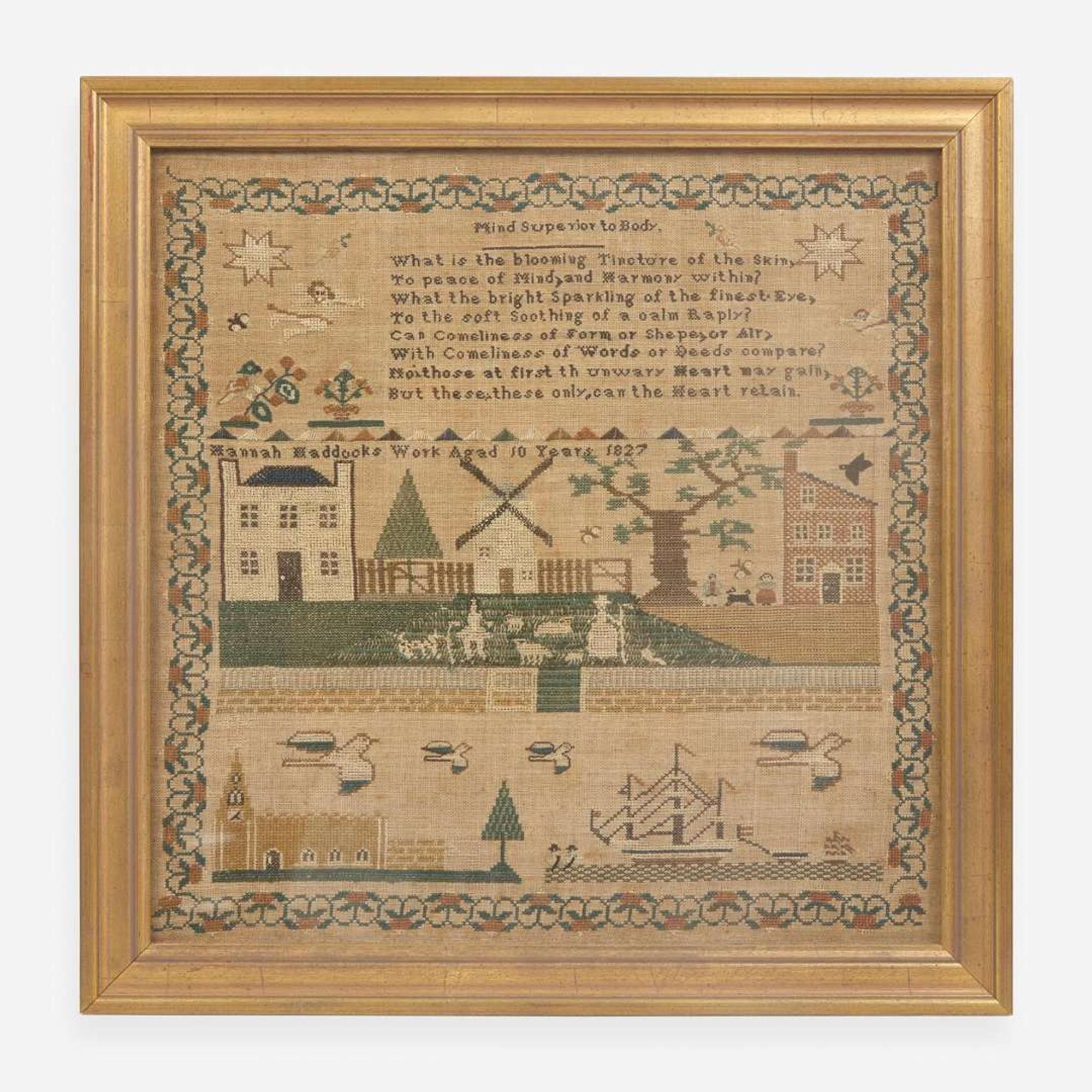 A needlework sampler New York, dated "1827"