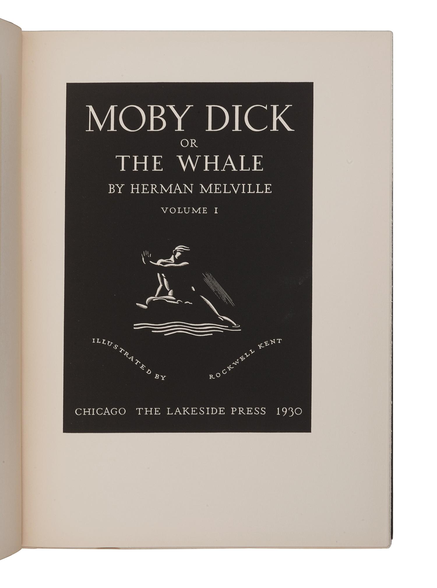 KENT, Rockwell, illustrator (1882-1971). -- MELVILLE, Herman (1819-1891). Moby Dick . Chicago: The Lakeside Press, 1930.