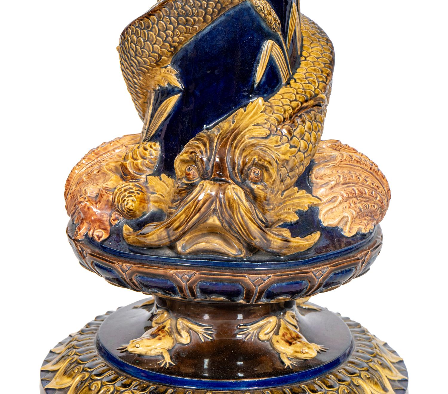 An English Majolica Pedestal