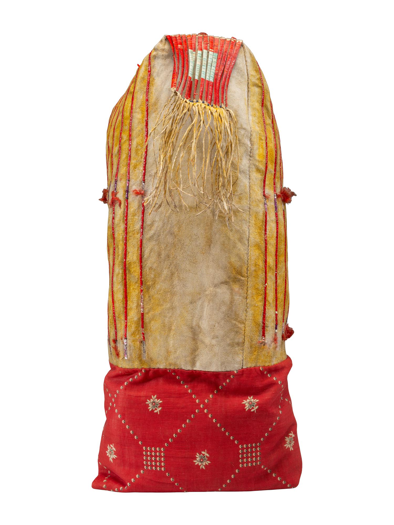 Northern Plains Quilled and Beaded Hide Cradle