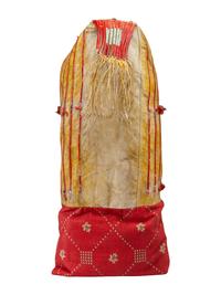 Northern Plains Quilled and Beaded Hide Cradle
