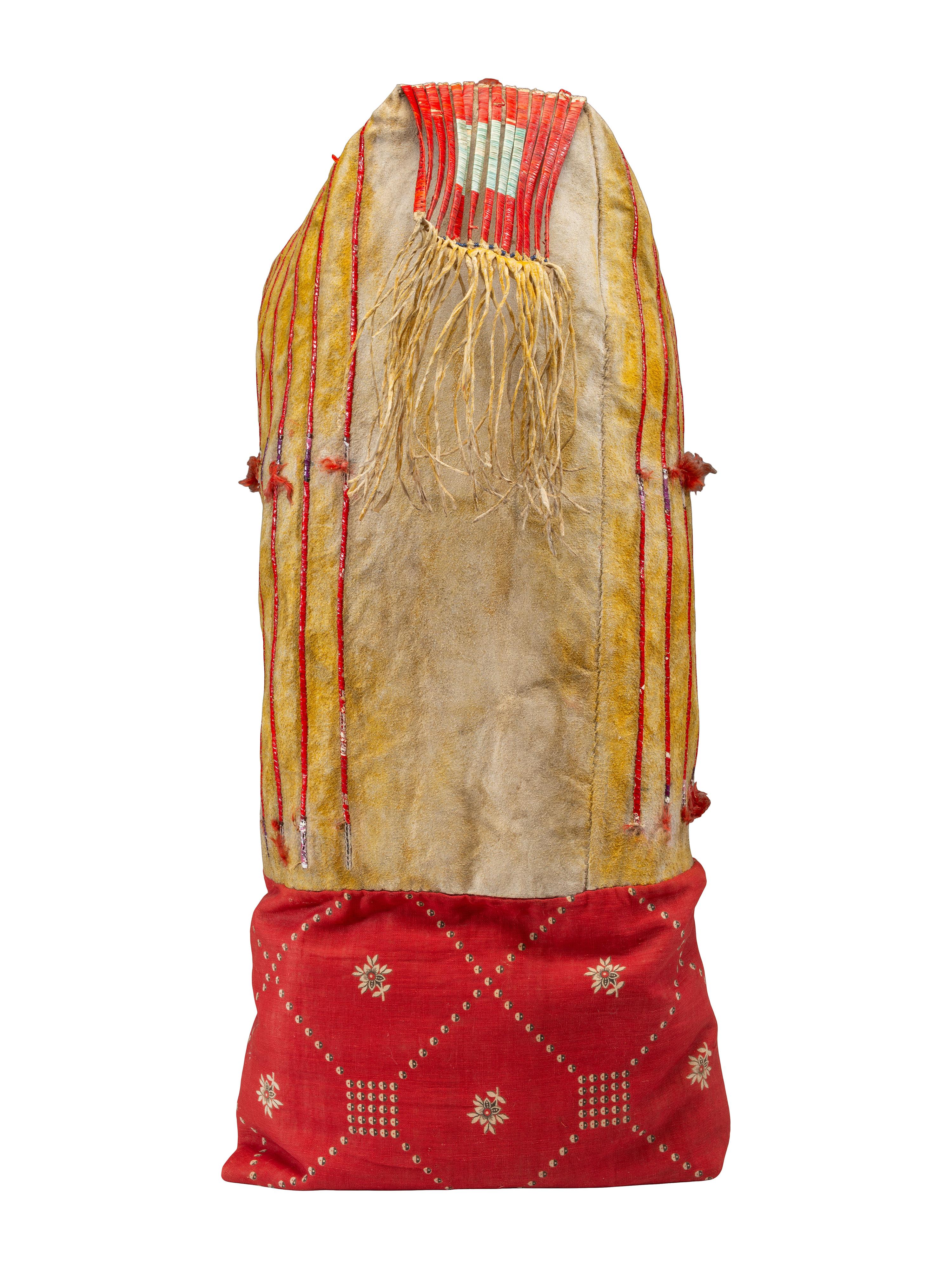 Northern Plains Quilled and Beaded Hide Cradle