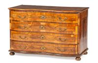 A German or Austrian Baroque Burlwood Commode