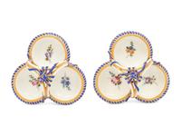 A Pair of Sèvres Porcelain Triple Salts ( Salière 'à Trois Compartiments' )