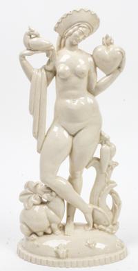 A Czechoslovakian Blanc-de-Chine Porcelain Figure Height 14 inches. — WILLIBALD RUSS (1888-1974)