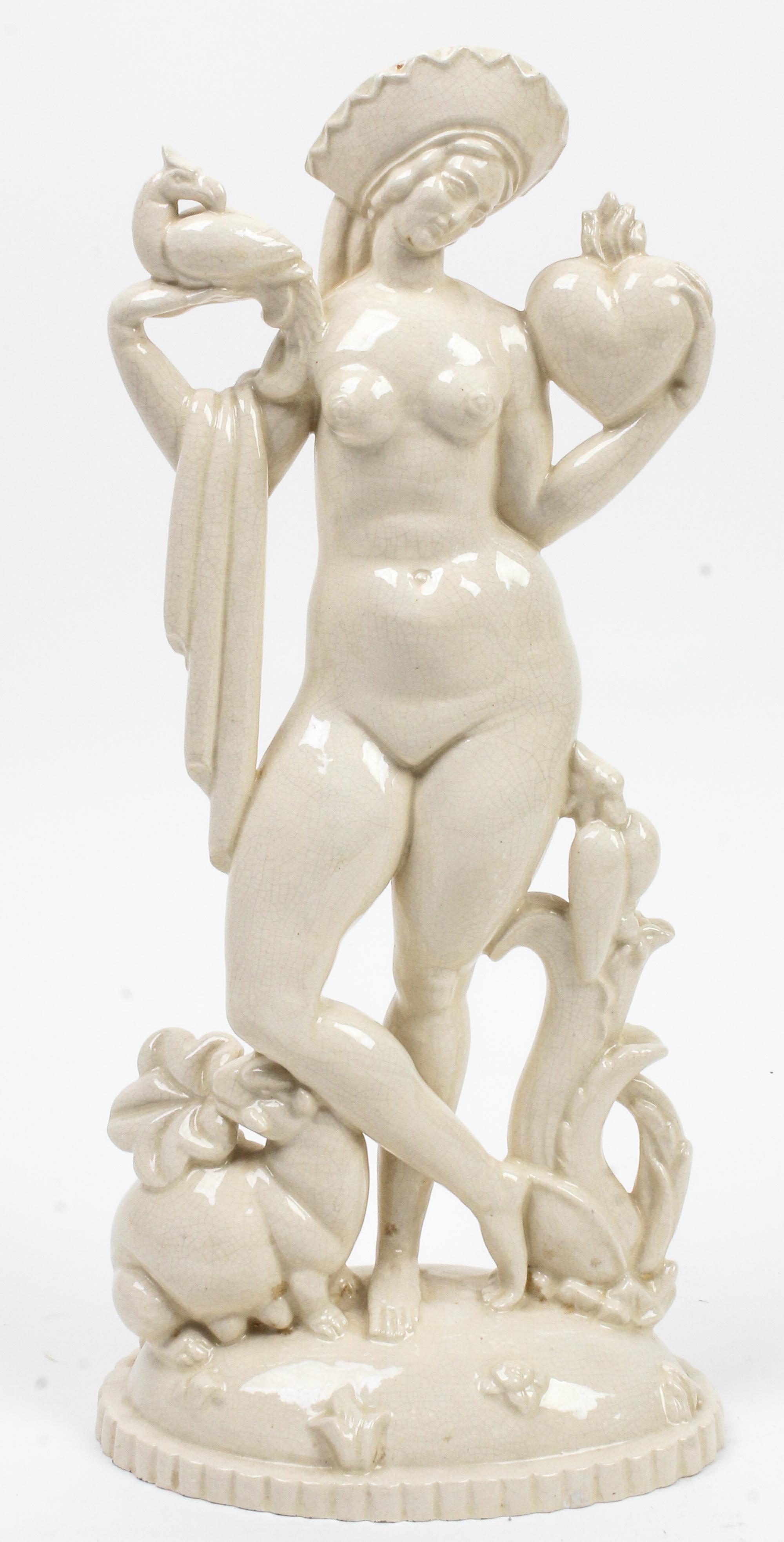 A Czechoslovakian Blanc-de-Chine Porcelain Figure Height 14 inches. — WILLIBALD RUSS (1888-1974)