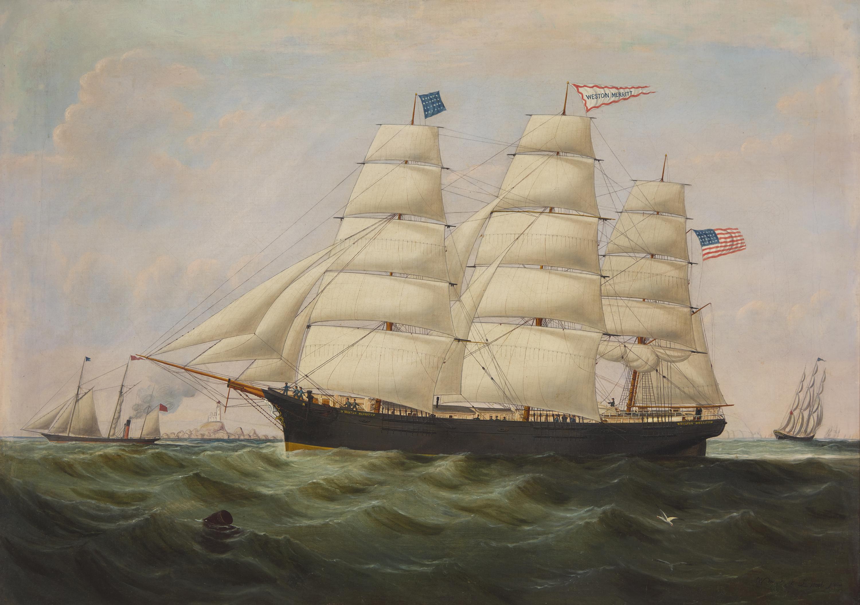 William Howard Yorke (English, 1847-1921), A Portrait of the Ship "Weston Merritt"