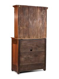 A Paint Decorated Cherry Step-Back Cupboard