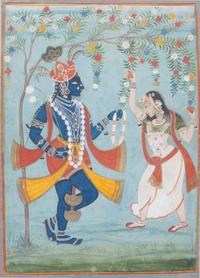 An Indian Painting on Paper 13 1/4 x 9 1/2 inches.