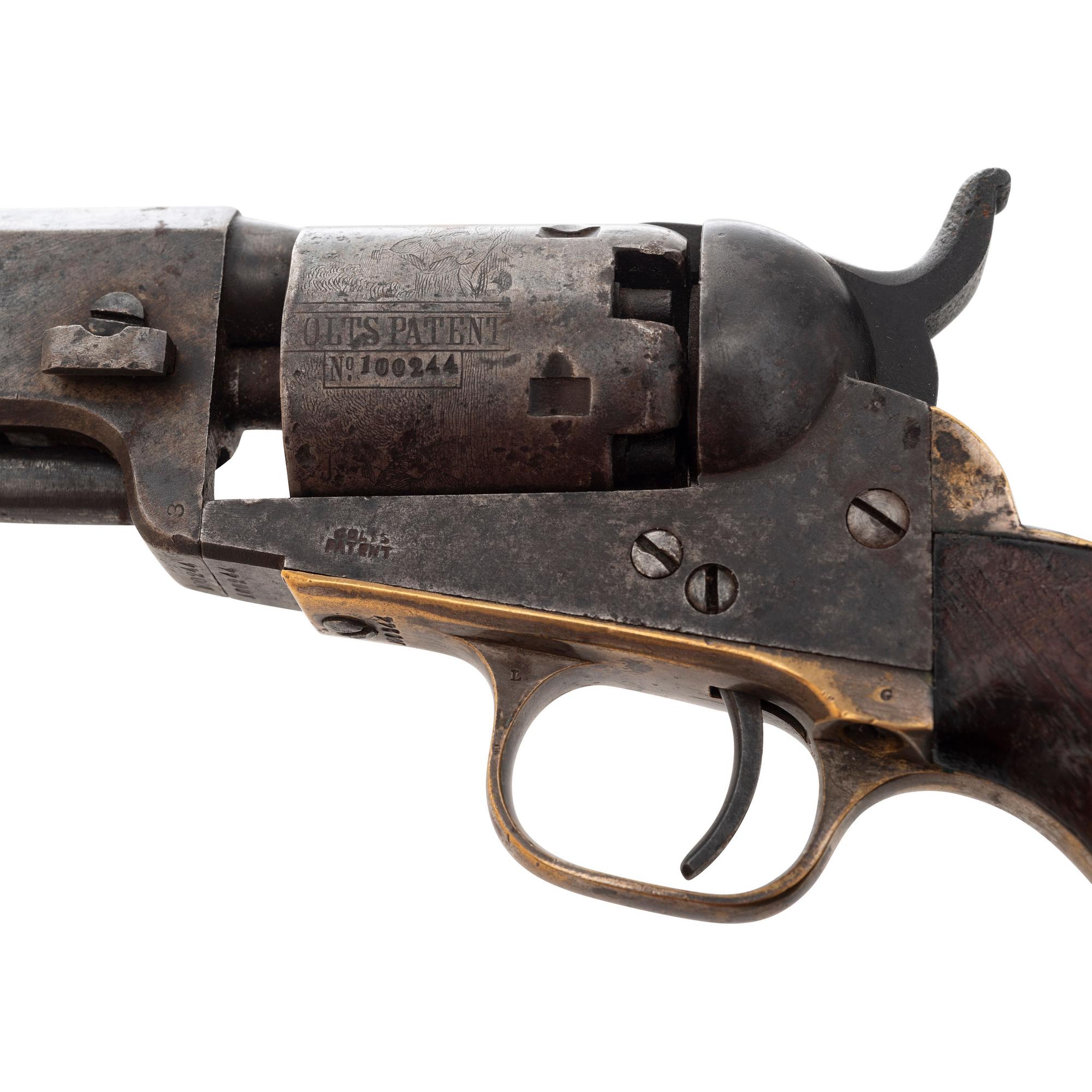 Colt Model 1849 Pocket Revolver Inscribed to Major E. Ewing - 4th NJ - with Archive including CDV, Shoulder Straps and Framed Printed Color Image