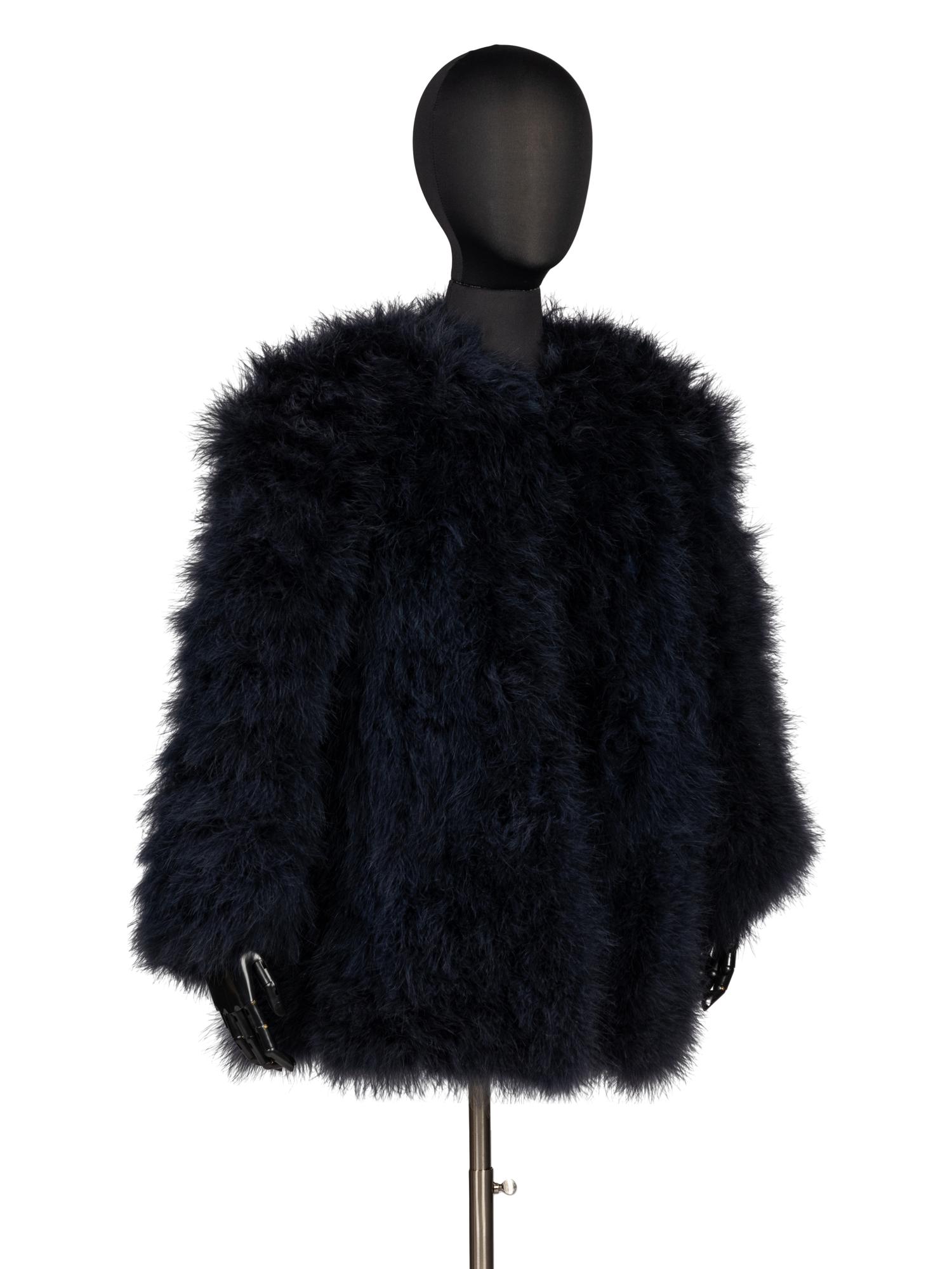 Saint Laurent Rive Gauche, Blue Feather Jacket