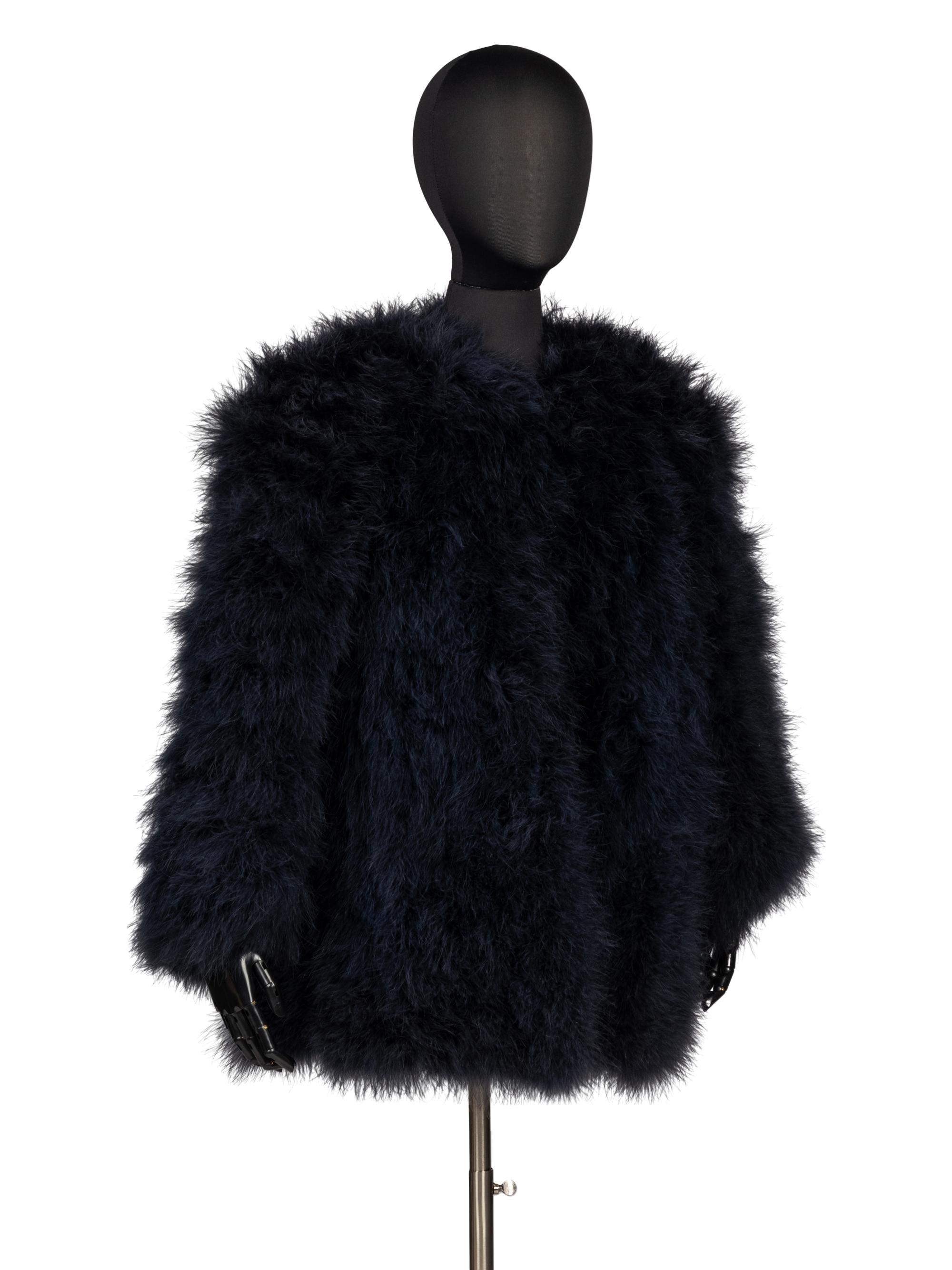 Saint Laurent Rive Gauche, Blue Feather Jacket