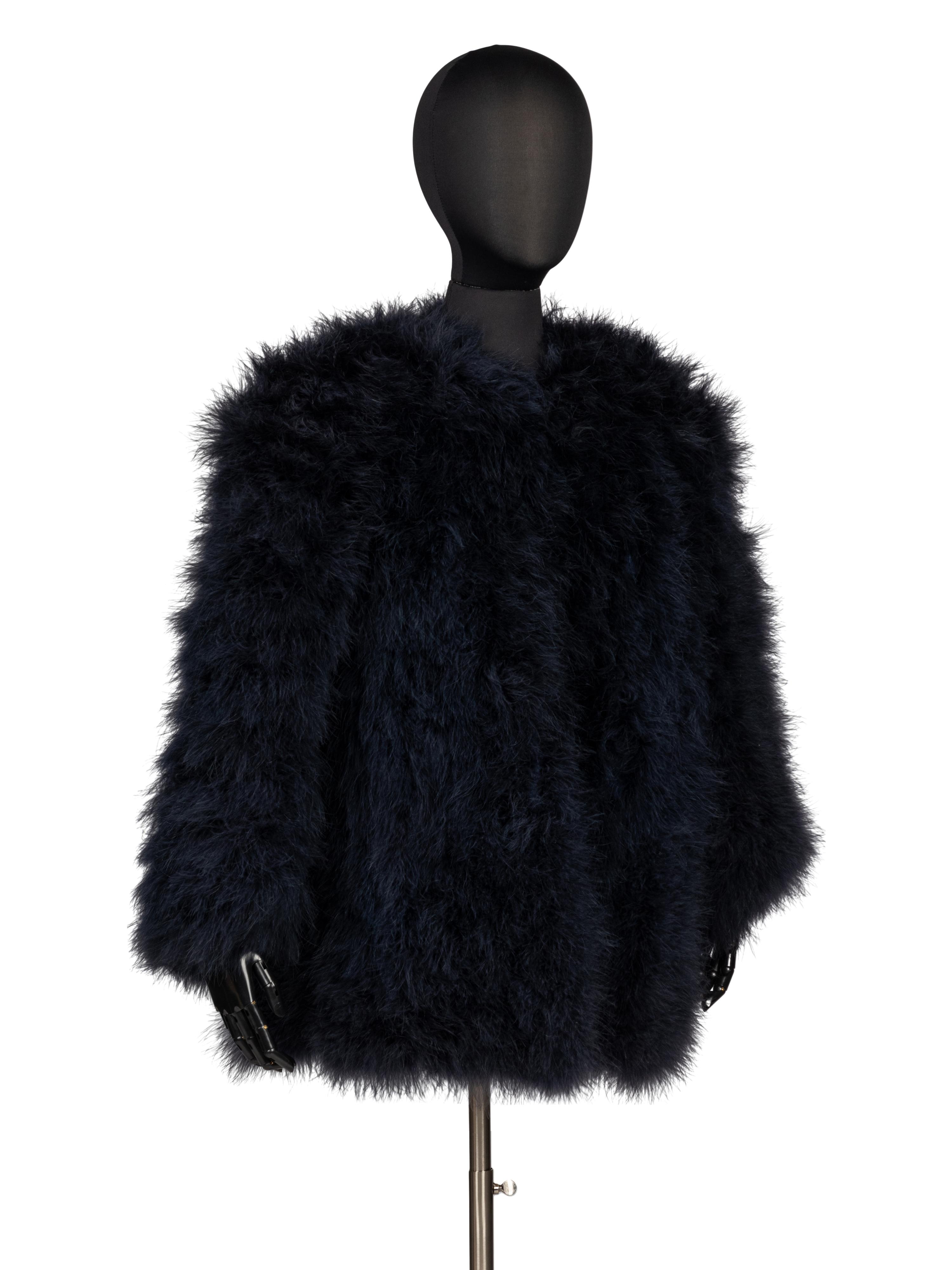 Saint Laurent Rive Gauche, Blue Feather Jacket