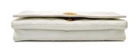 A Chanel White Lambskin Flap Clutch/Bag, 7" H x 10" W x 2" D; Strap drop: 17".