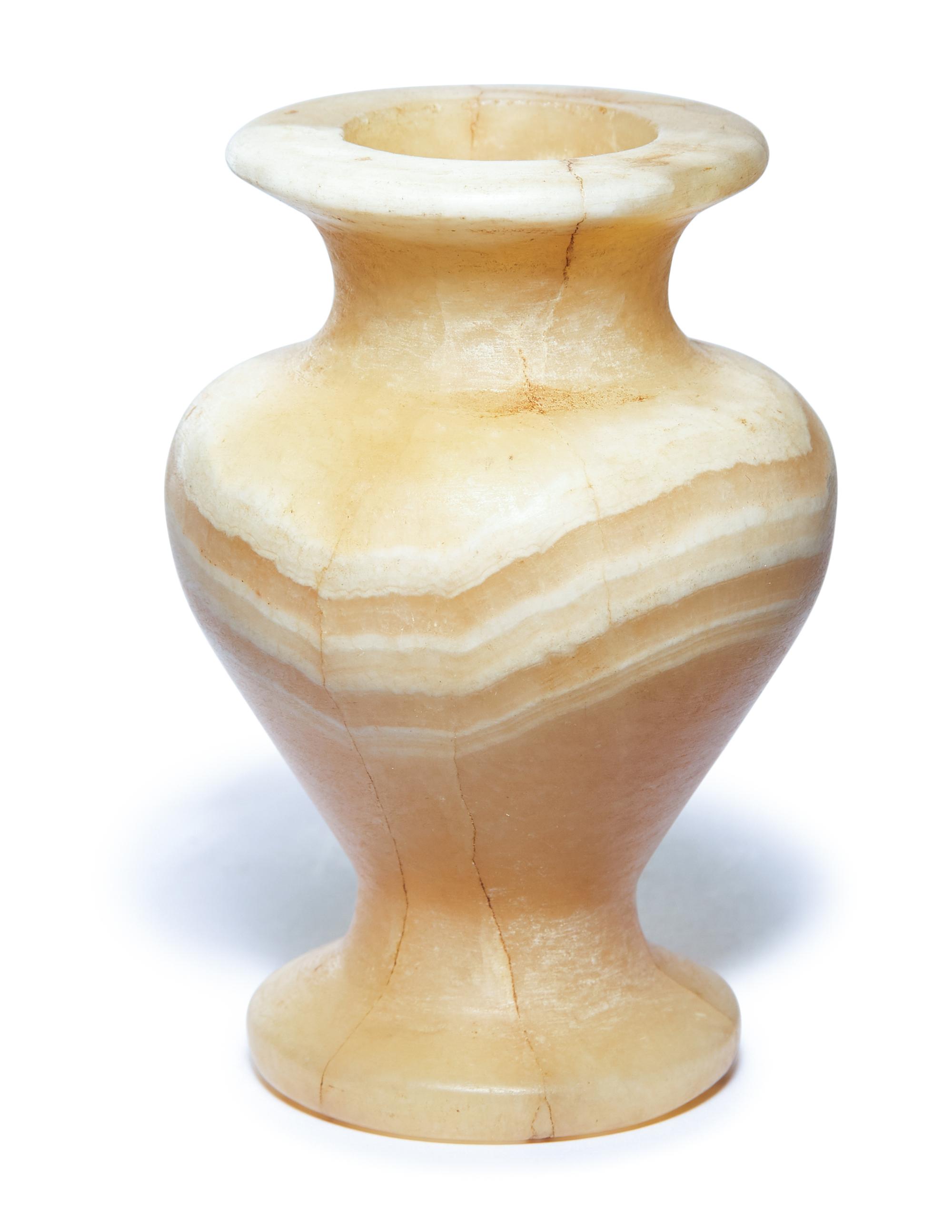 An Egyptian Banded Alabaster Kohl Pot