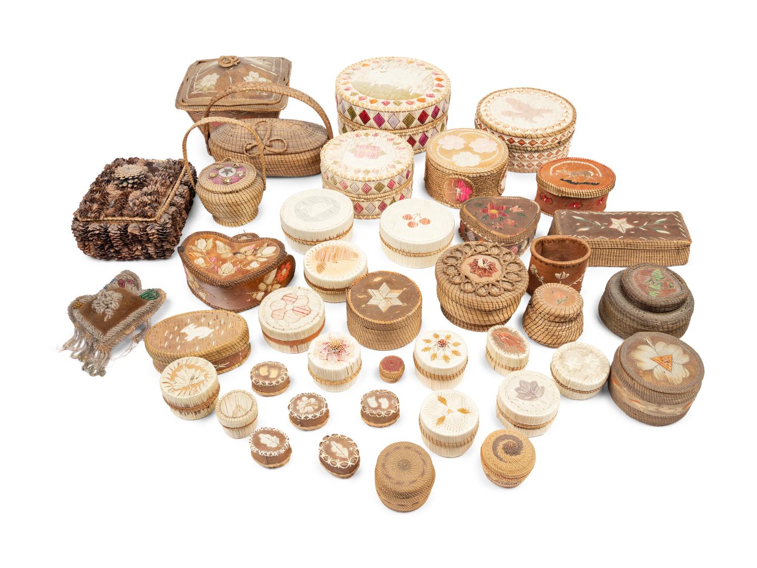 Thirty Three Decorative Woven Boxes