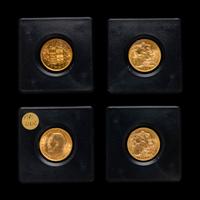 [GREAT BRITAIN AND CANADA] A Group of Four George V Gold Coins