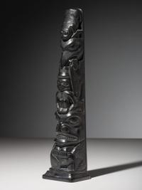Haida Carved Argillite Model Totem Pole