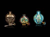 Three Chinese Metal Snuff Bottles
