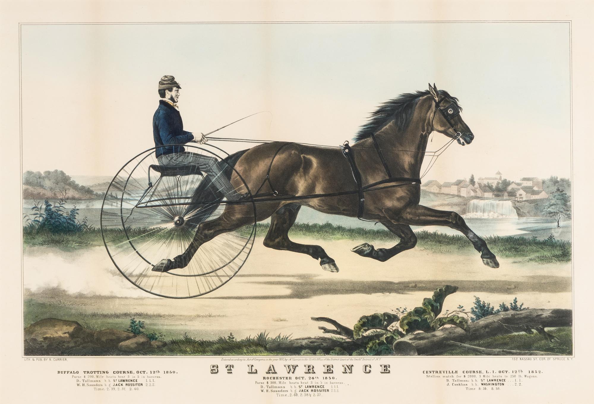 [HORSE RACING SCENES] -- CURRIER and IVES, publishers -- After Henri Delattre, Otto Knirsch, or , Louis Maurer