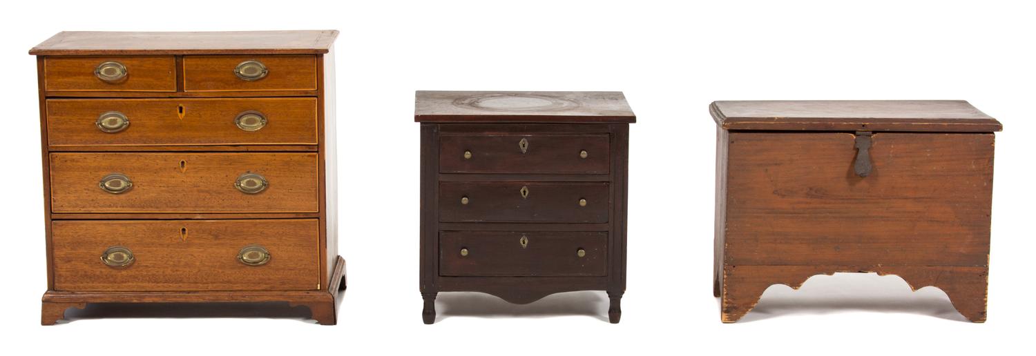 Three American Salesman's Sample Chests Height of largest 16 3/4 inches. — 19TH CENTURY