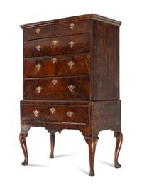 A Queen Anne Walnut Chest on Stand