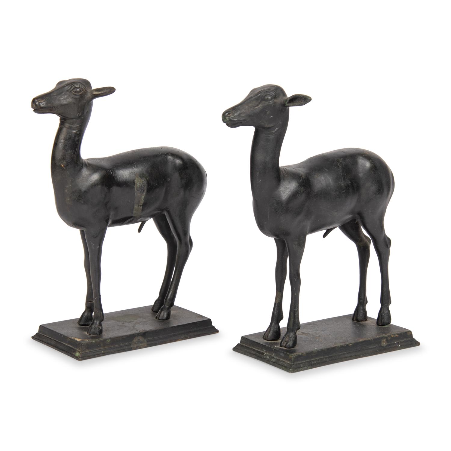 A Pair of Grand Tour Bronze Models of the Pompeian Deer