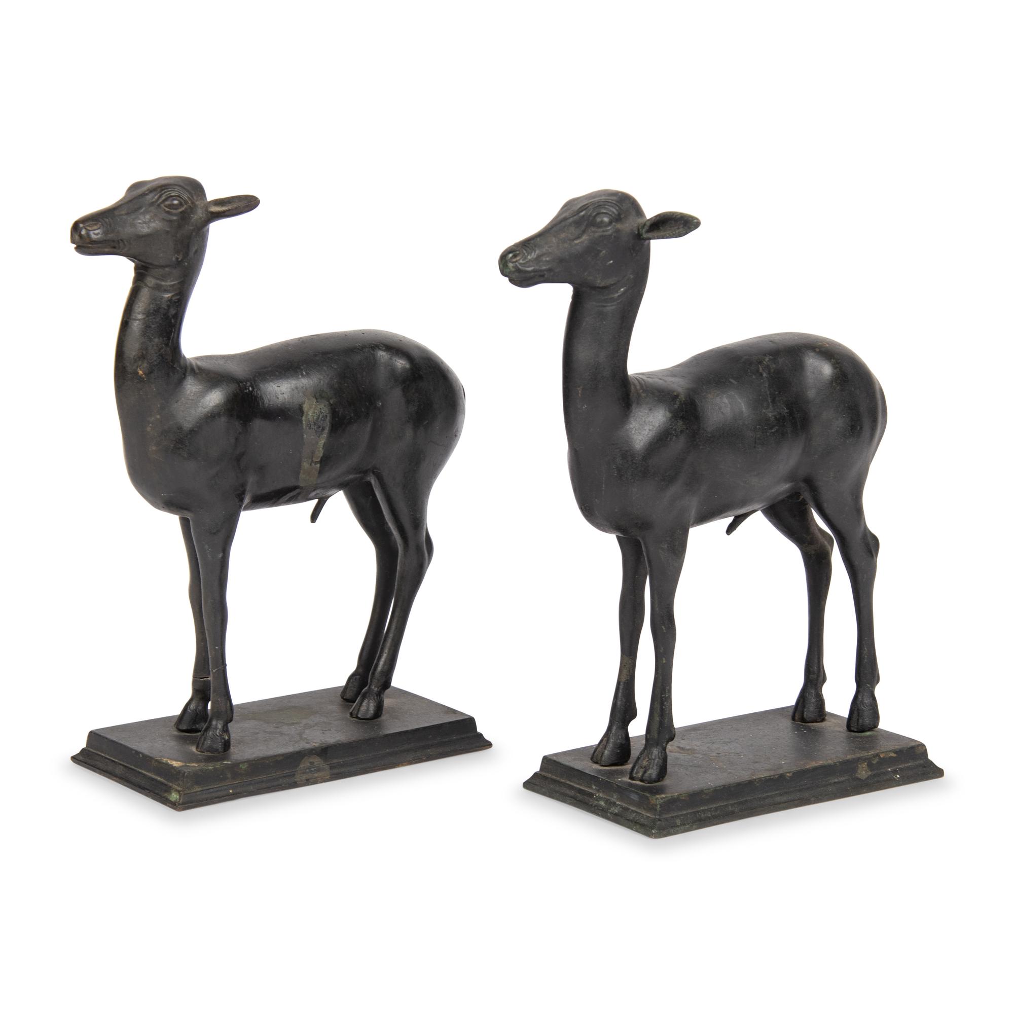 A Pair of Grand Tour Bronze Models of the Pompeian Deer