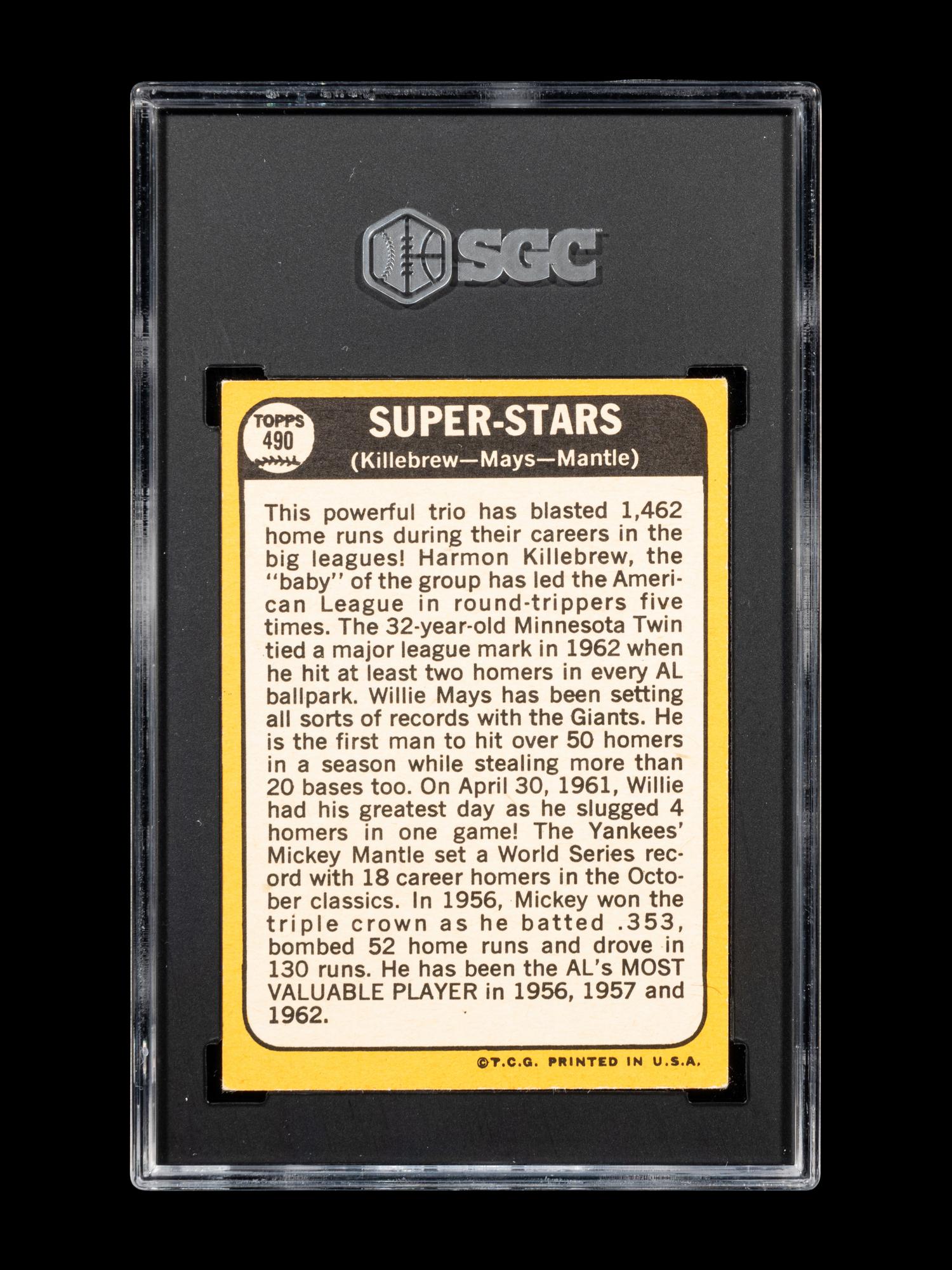 A 1968 Topps Super Stars Baseball Card No. 490 (SGC 4 VG/EX)