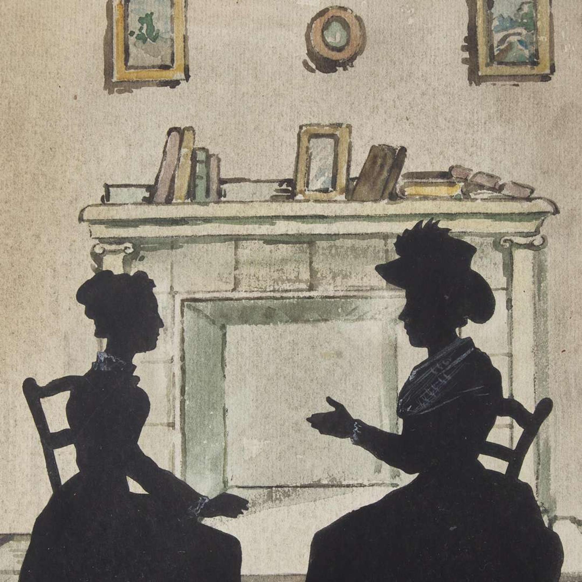 A group of four framed family silhouettes; Attributed to Thomas Pole (1753-1829), James S. Ellsworth (1802-1874), and others