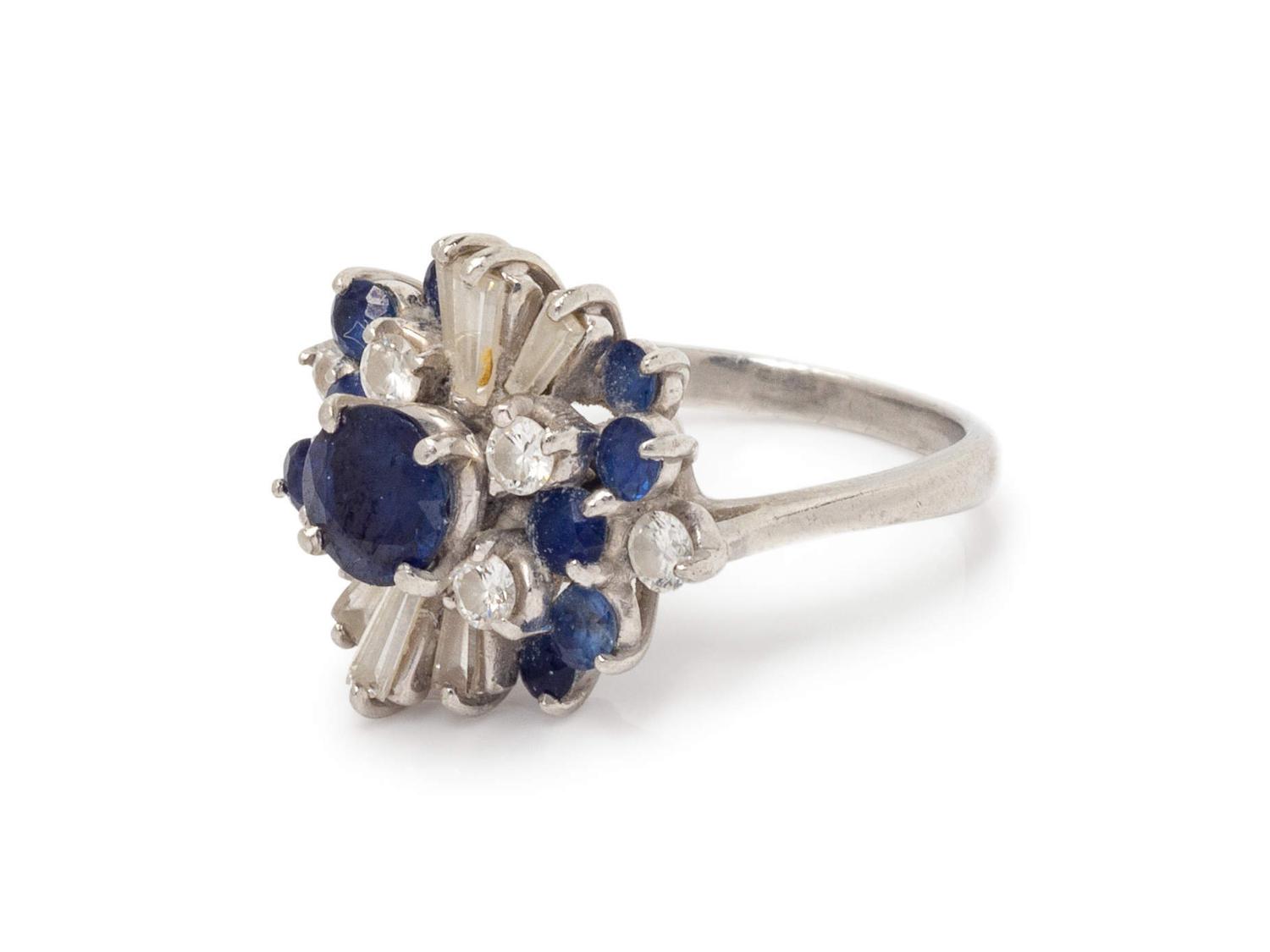 A Platinum, Sapphire and Diamond Ring,