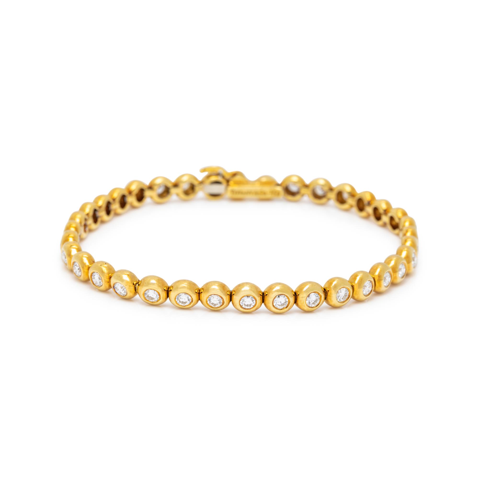 TIFFANY & CO., YELLOW GOLD AND DIAMOND BRACELET