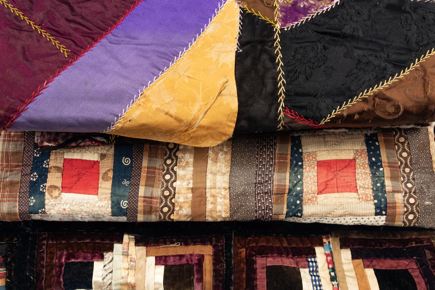 Three Patchwork Fabric Quilts