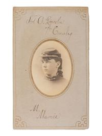 [CUSTER, George Armstrong]. GOFF, O.S., photographer. CDV of Libbie Custer's niece, Mary Ann, while at Fort Abraham Lincoln with the Custer family and 7th US Cavalry.