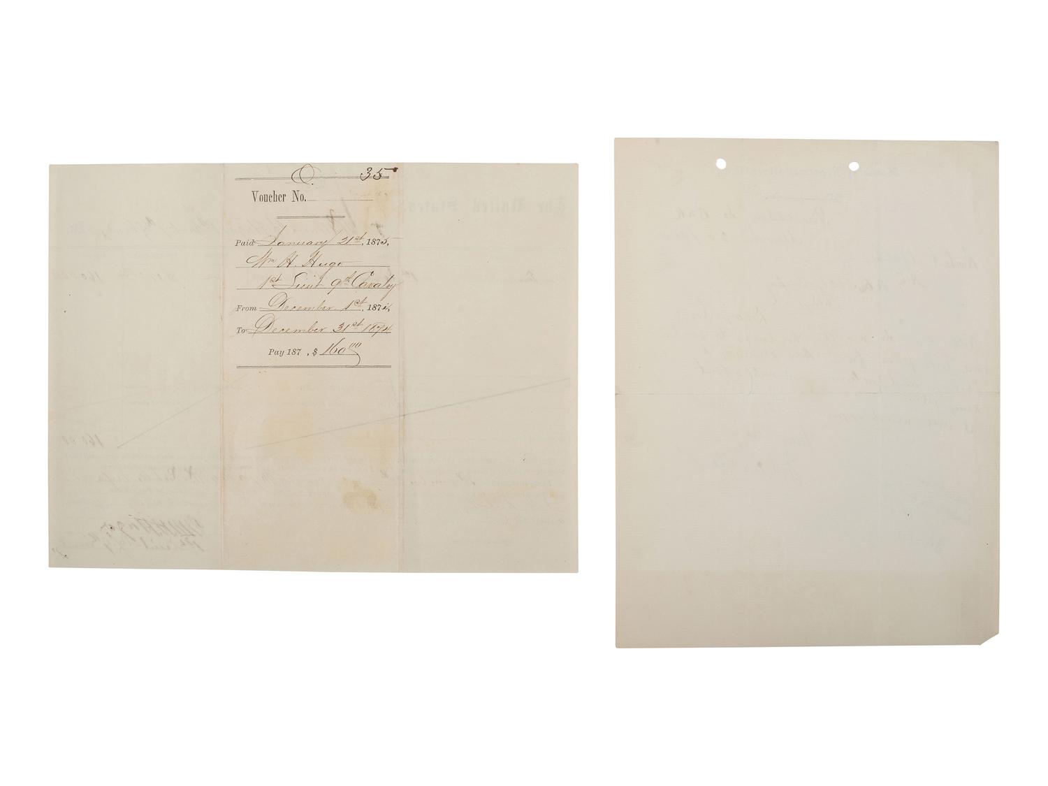[CIVIL WAR - UNITED STATES COLORED TROOPS]. A group of 4 documents related to officers of USCT and Buffalo Soldier regiments including 2 ALsS from General Edward W. Hincks.