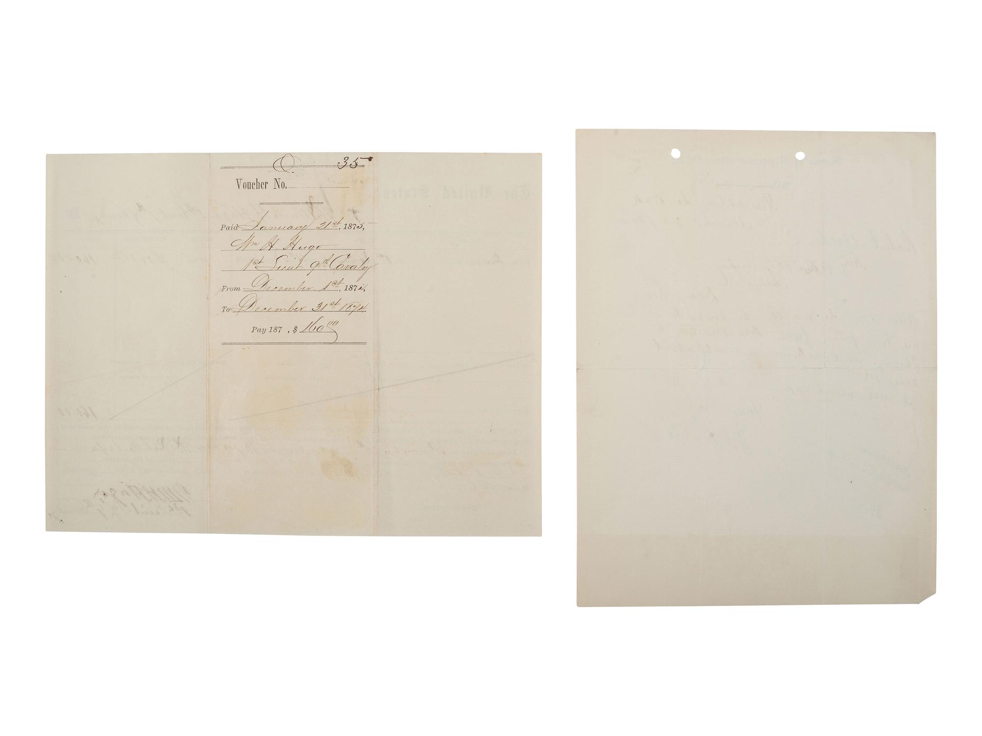 [CIVIL WAR - UNITED STATES COLORED TROOPS]. A group of 4 documents related to officers of USCT and Buffalo Soldier regiments including 2 ALsS from General Edward W. Hincks.