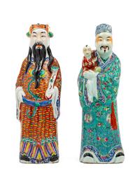 A Pair of Chinese Famille Rose Porcelain Figures
