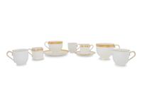 An Assembled Collection of Gilt-Edged Porcelain Dinnerware