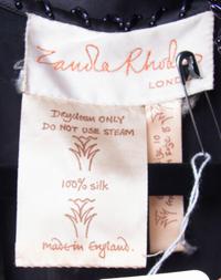 A Zandra Rhodes Black Silk Printed Dress, Size 8.