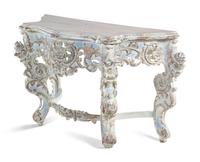 A Louis XV Style Gray and Blue-Painted Console Table