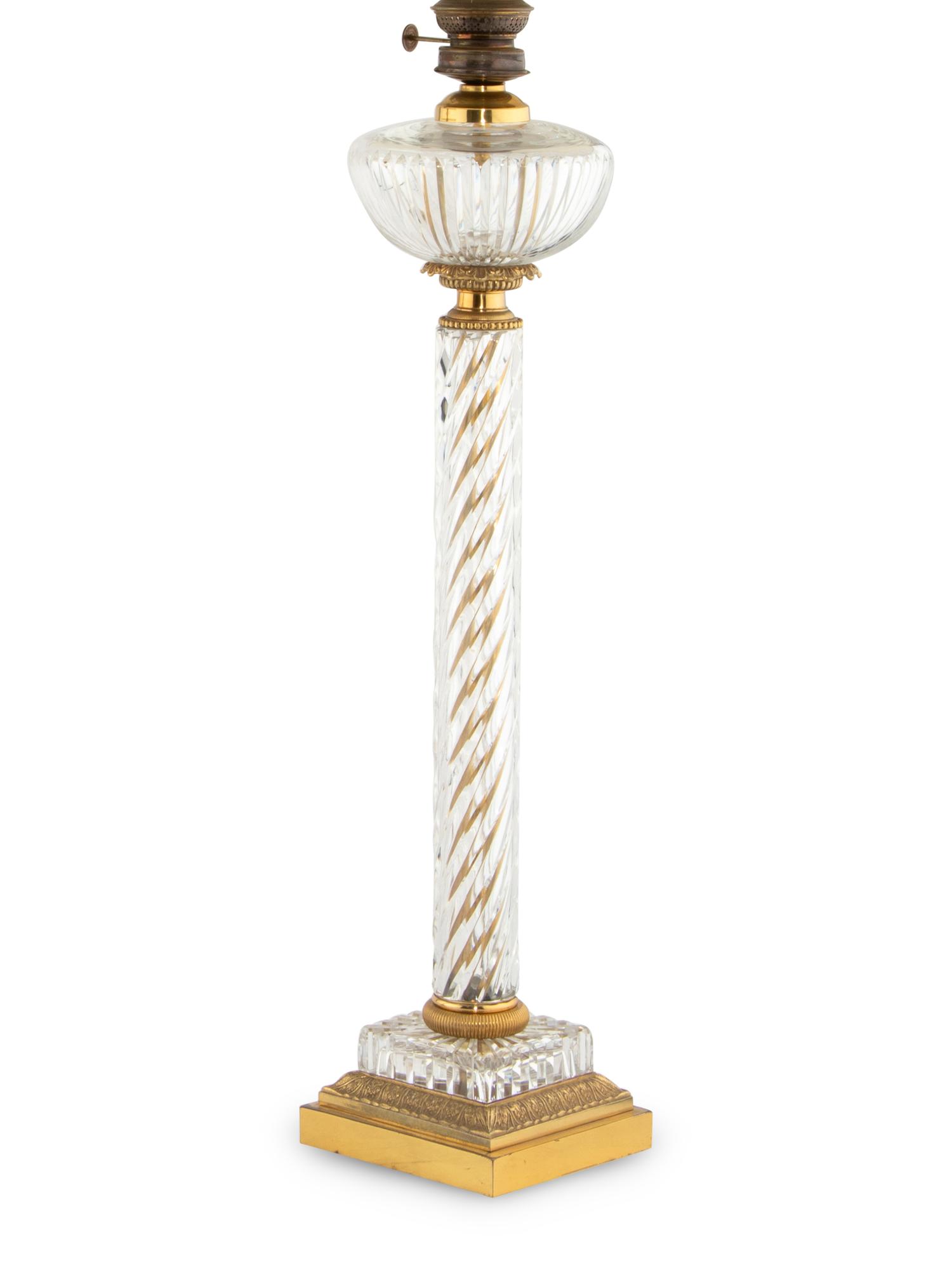 A Pair of Molded Glass Table Lamps